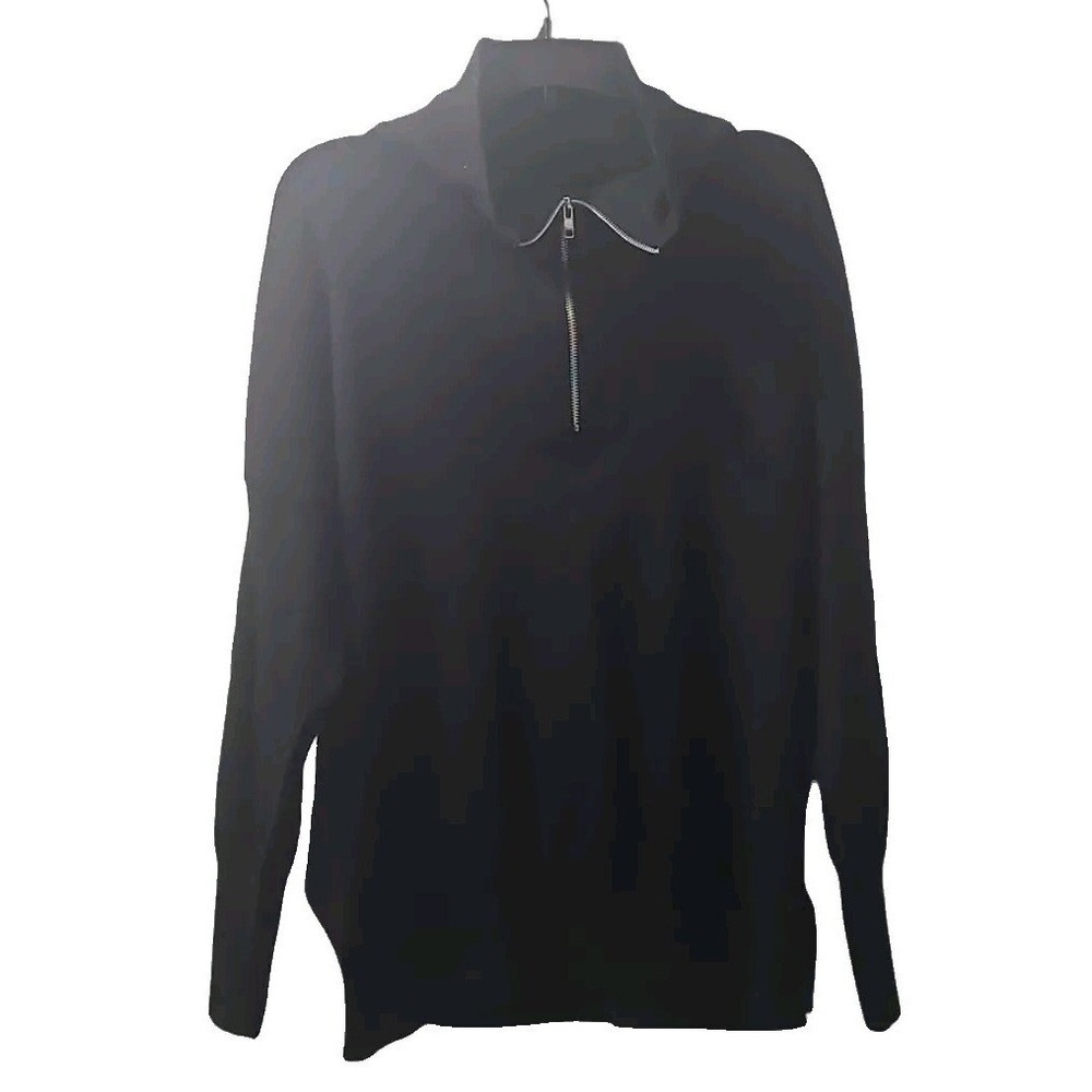 Abercrombie & Fitch Women's Size M Soft AF‎ Black Sweater Quarter Zip Collared
